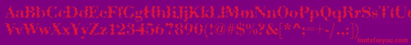 AbctechBodoniWave Font – Red Fonts on Purple Background