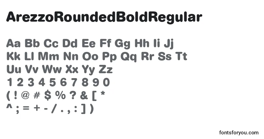 ArezzoRoundedBoldRegularフォント–アルファベット、数字、特殊文字
