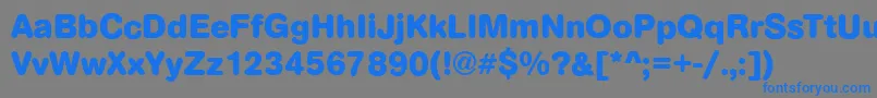 フォントArezzoRoundedBoldRegular – 灰色の背景に青い文字