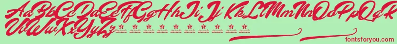 AltavistaPersonalUse Font – Red Fonts on Green Background