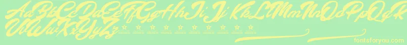 AltavistaPersonalUse Font – Yellow Fonts on Green Background