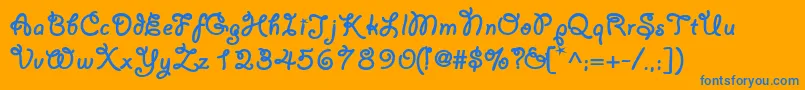 Lariat Font – Blue Fonts on Orange Background