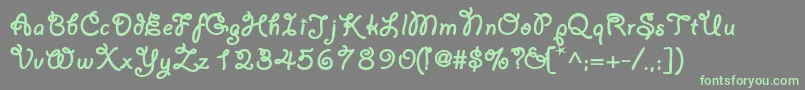 Weitere Informationen zur Lariat-Schriftart Lariat-Schriftart – Grüne Schriften auf grauem Hintergrund