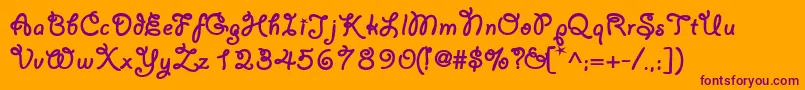 Lariat Font – Purple Fonts on Orange Background