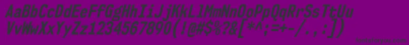 Więcej informacji o czcionce Nk57MonospaceCdBdIt Czcionka Nk57MonospaceCdBdIt – czarne czcionki na fioletowym tle