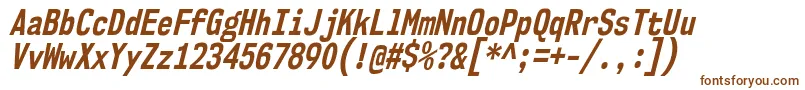 Nk57MonospaceCdBdIt Font – Brown Fonts on White Background