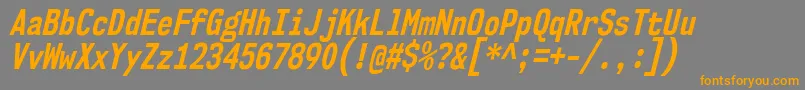 Nk57MonospaceCdBdIt-Schriftart – Orangefarbene Schriften auf grauem Hintergrund