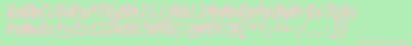 Nk57MonospaceCdBdIt-Schriftart – Rosa Schriften auf grünem Hintergrund