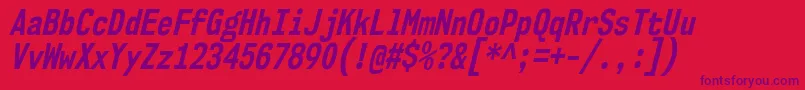 Nk57MonospaceCdBdIt Font – Purple Fonts on Red Background