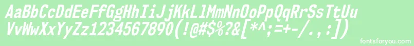 Nk57MonospaceCdBdIt Font – White Fonts on Green Background