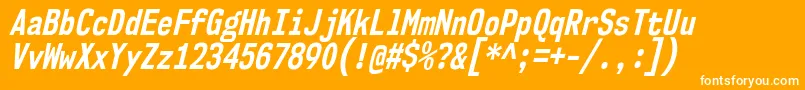 Weitere Informationen zur Nk57MonospaceCdBdIt-Schriftart Nk57MonospaceCdBdIt-Schriftart – Weiße Schriften auf orangefarbenem Hintergrund