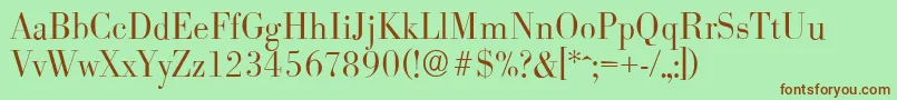 BodoniserialLightRegular Font – Brown Fonts on Green Background
