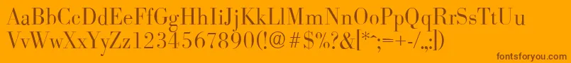 Lisätietoja BodoniserialLightRegular-fontista BodoniserialLightRegular-fontti – ruskeat fontit oranssilla taustalla