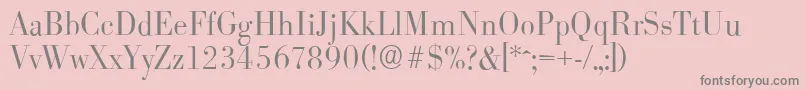 BodoniserialLightRegular Font – Gray Fonts on Pink Background