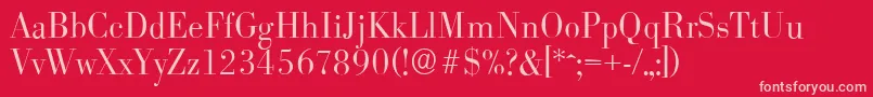 BodoniserialLightRegular Font – Pink Fonts on Red Background