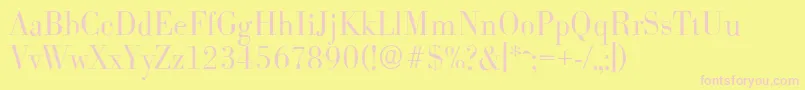 BodoniserialLightRegular-Schriftart – Rosa Schriften auf gelbem Hintergrund