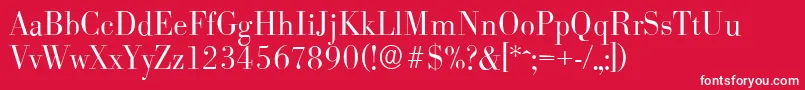 BodoniserialLightRegular Font – White Fonts on Red Background