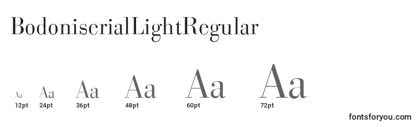 Размеры шрифта BodoniserialLightRegular