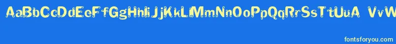 Franklingoestojava Font – Yellow Fonts on Blue Background