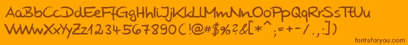 HwStoneDb-Schriftart – Braune Schriften auf orangefarbenem Hintergrund