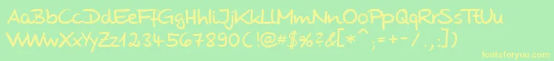 HwStoneDb Font – Yellow Fonts on Green Background