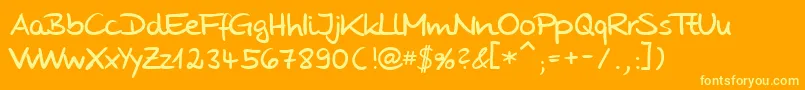HwStoneDb-Schriftart – Gelbe Schriften auf orangefarbenem Hintergrund