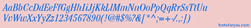 ItcCheltenhamLtBookCondensedItalic Font – Blue Fonts on Pink Background