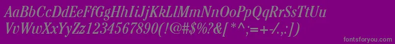 ItcCheltenhamLtBookCondensedItalic Font – Gray Fonts on Purple Background