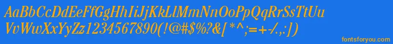 ItcCheltenhamLtBookCondensedItalic Font – Orange Fonts on Blue Background