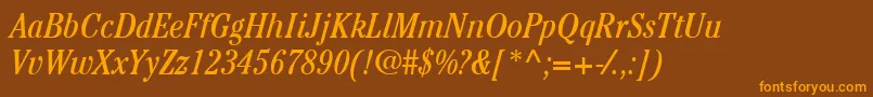 ItcCheltenhamLtBookCondensedItalic Font – Orange Fonts on Brown Background