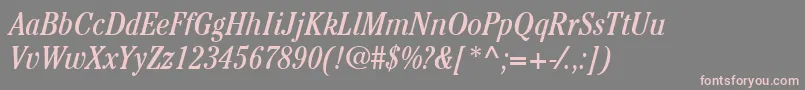 ItcCheltenhamLtBookCondensedItalic Font – Pink Fonts on Gray Background
