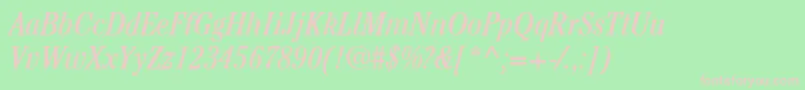 ItcCheltenhamLtBookCondensedItalic Font – Pink Fonts on Green Background