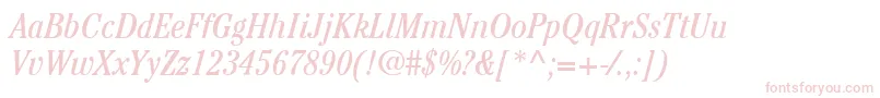 ItcCheltenhamLtBookCondensedItalic Font – Pink Fonts on White Background