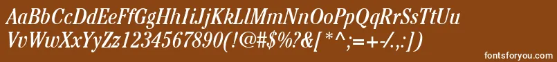 ItcCheltenhamLtBookCondensedItalic Font – White Fonts on Brown Background