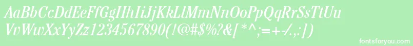 ItcCheltenhamLtBookCondensedItalic Font – White Fonts on Green Background