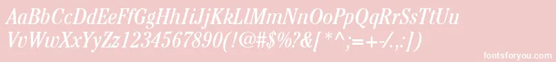 ItcCheltenhamLtBookCondensedItalic Font – White Fonts on Pink Background