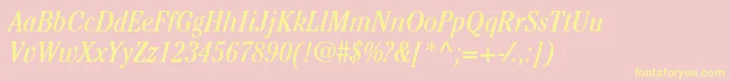 ItcCheltenhamLtBookCondensedItalic Font – Yellow Fonts on Pink Background