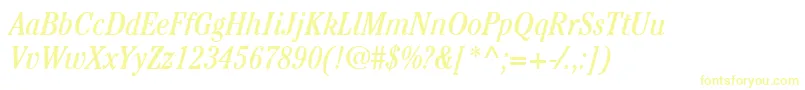 ItcCheltenhamLtBookCondensedItalic Font – Yellow Fonts on White Background