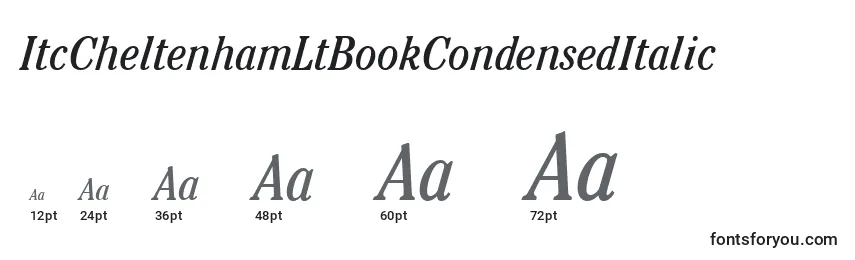Размеры шрифта ItcCheltenhamLtBookCondensedItalic