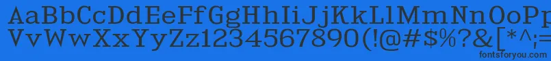 Weitere Informationen zur KingsbridgeExBk-Schriftart KingsbridgeExBk-Schriftart – Schwarze Schriften auf blauem Hintergrund
