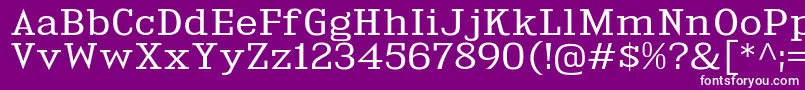 Weitere Informationen zur KingsbridgeExBk-Schriftart KingsbridgeExBk-Schriftart – Weiße Schriften auf violettem Hintergrund