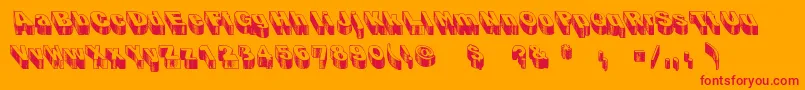 BlogTheImpaler-Schriftart – Rote Schriften auf orangefarbenem Hintergrund