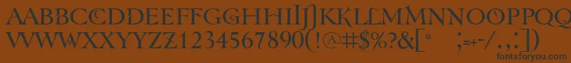 フォントTenebra – 黒い文字が茶色の背景にあります