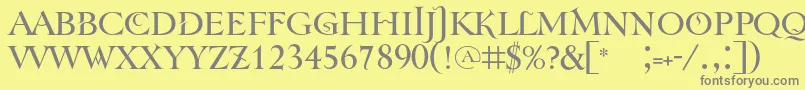 フォントTenebra – 黄色の背景に灰色の文字