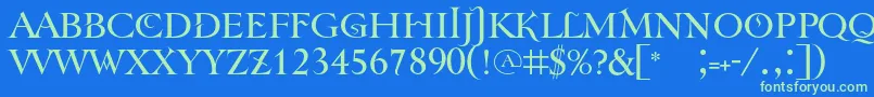 Tenebra Font – Green Fonts on Blue Background