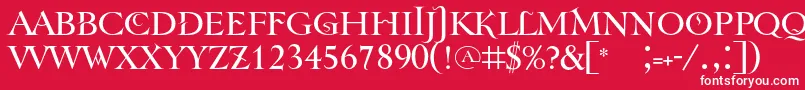 フォントTenebra – 赤い背景に白い文字