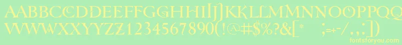 Tenebra Font – Yellow Fonts on Green Background