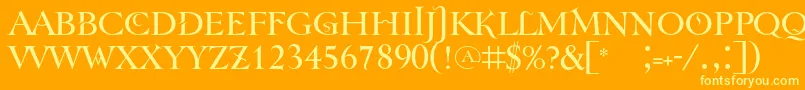 Tenebra-Schriftart – Gelbe Schriften auf orangefarbenem Hintergrund