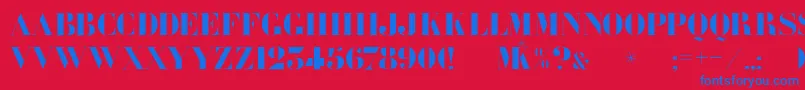 Chaplone Font – Blue Fonts on Red Background