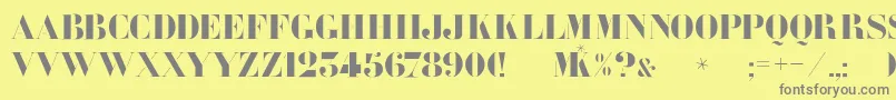 フォントChaplone – 黄色の背景に灰色の文字